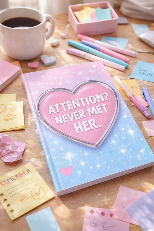 Attention? Never Met Her – Funny ADHD Notebook for Distracted Minds, Neurodivergent Humor Gift