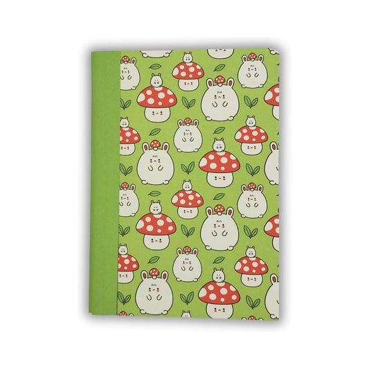Handmade Mini Composition Notebook – Mushroom Bunny Kawaii Pocket Journal
