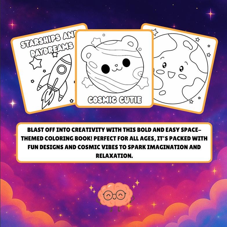 Galaxy Coloring Book: Bold Space Designs for Kids & Adults