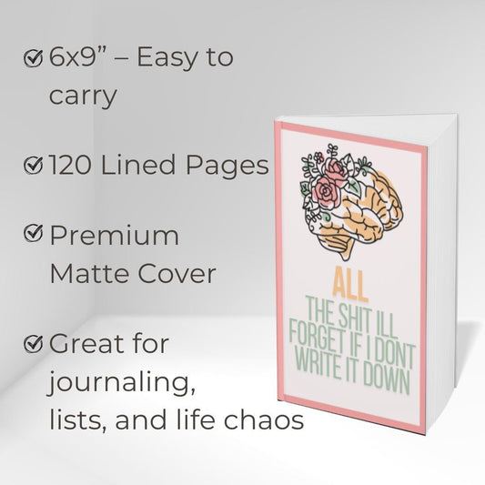 Funny Brain Notebook: Sarcastic Journal for Forgetful People