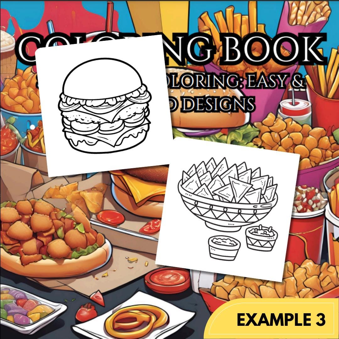 Color Me Snackin’ Coloring Book: Bold & Easy Fast Food and Snack Designs (8.5x8.5")
