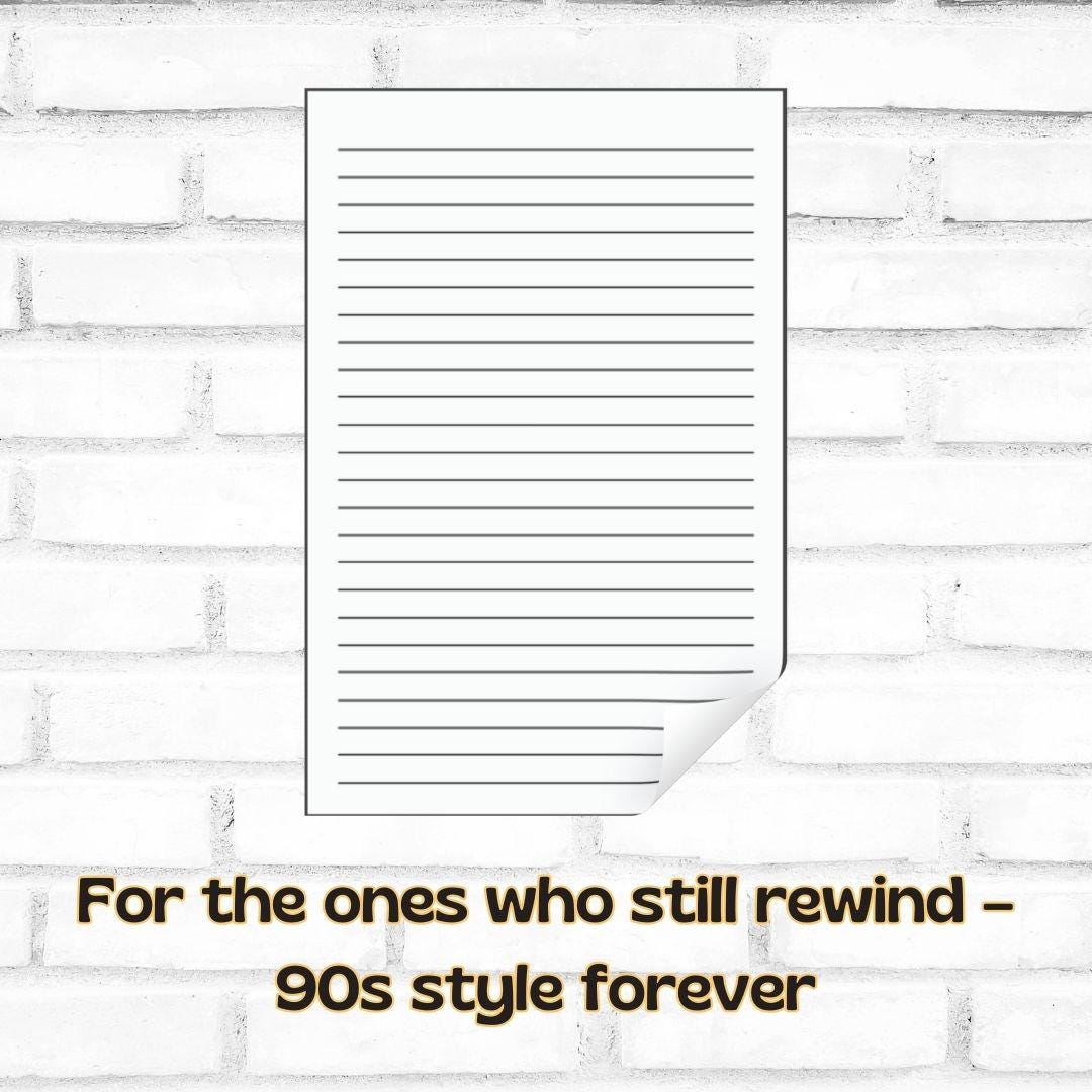 I Love 90s Notebook: Retro Checkered Journal in Black & White