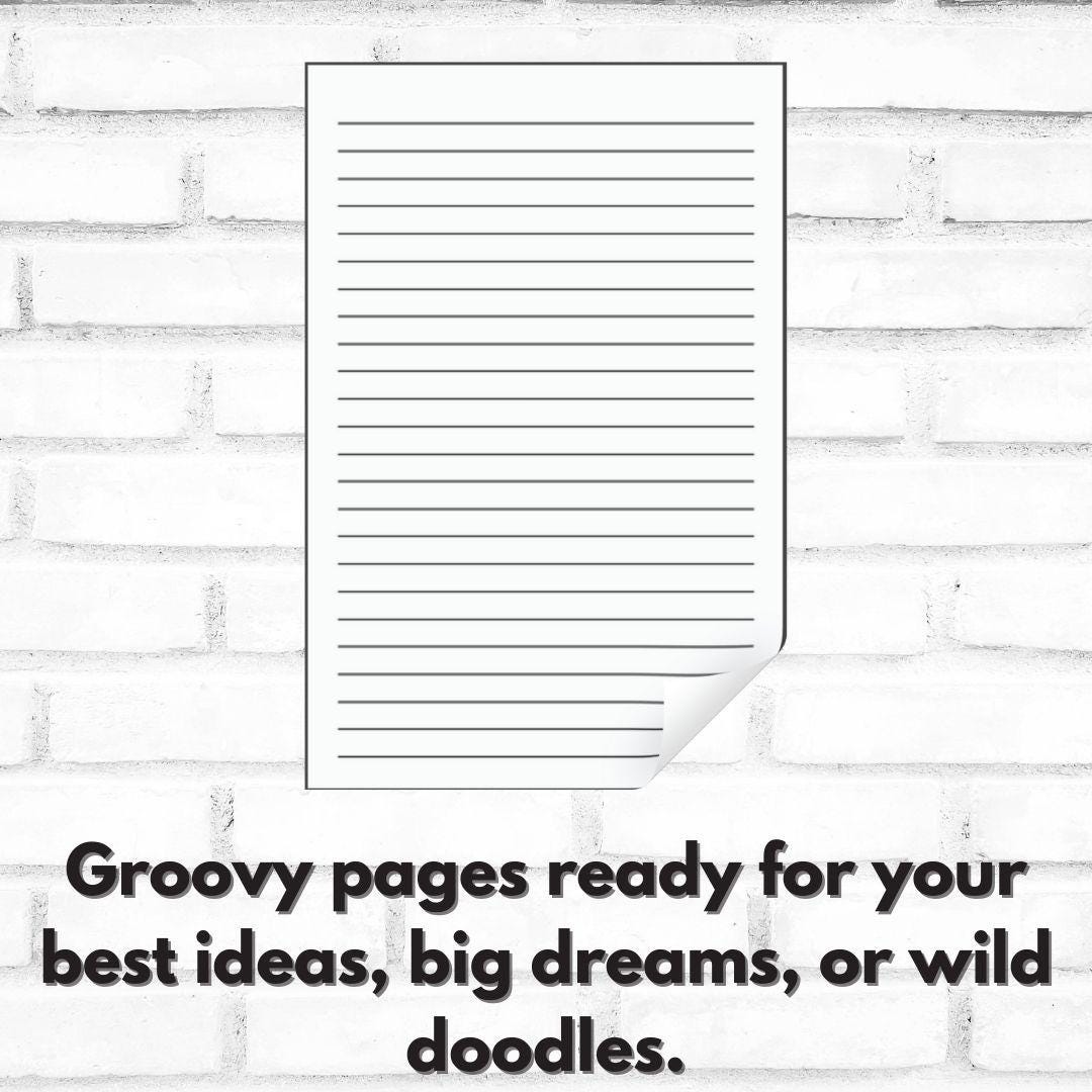 Good Vibes Notebook: Retro 70s Style Journal with 120 Lined Pages