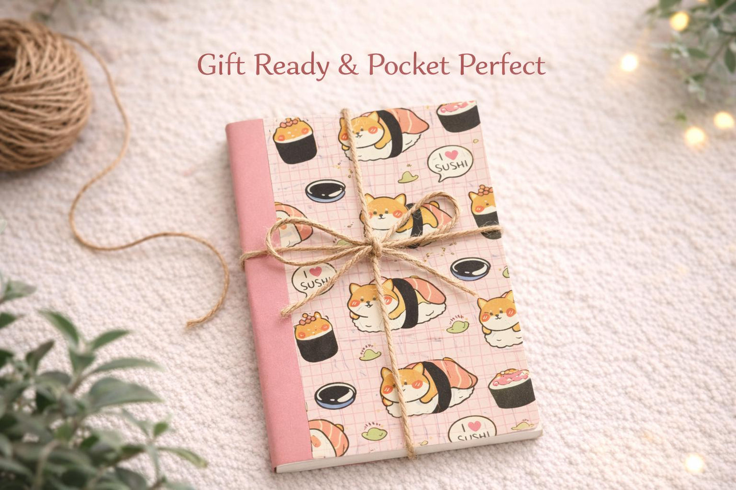 Sushi Dog Mini Notebook – Handmade Kawaii Pocket Journal