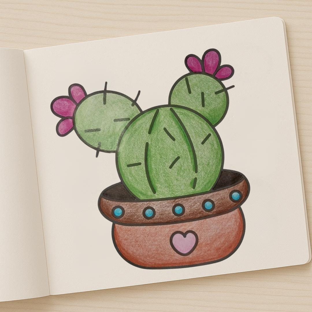 Succulent & Cactus Coloring Book: Cute 8.5x8.5 Houseplant Designs