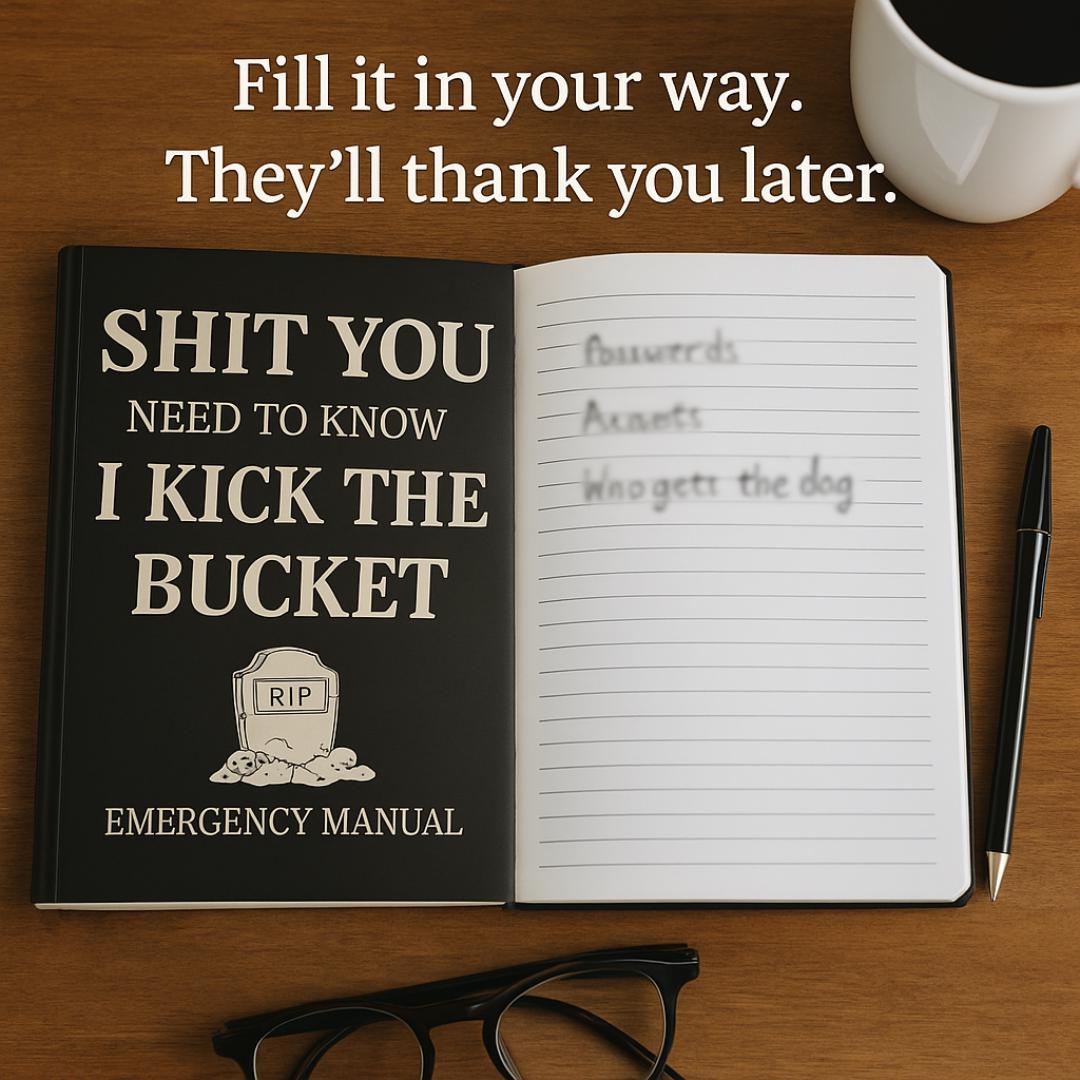 Funny Legacy Journal: "Shit You Need to Know" End of Life Notebook (6x9")