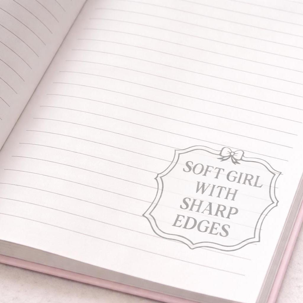Soft Girl with Sharp Edges Journal | Feminine Pastel Lined Notebook