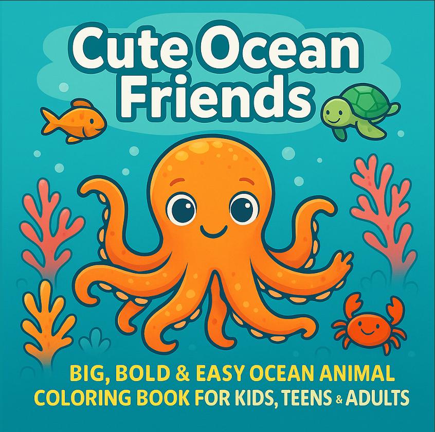 Sea Animal Coloring Book: Bold, Easy Ocean Designs
