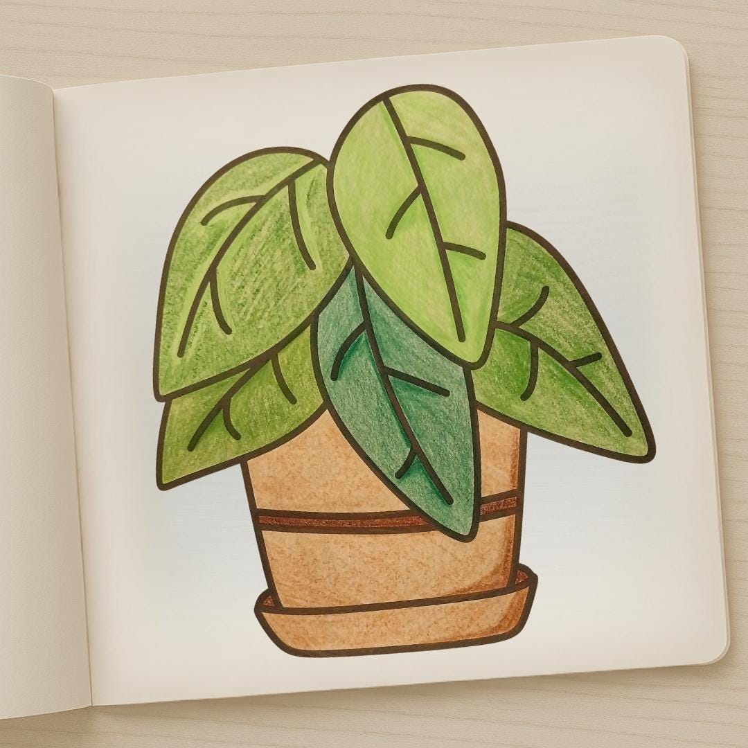 Succulent & Cactus Coloring Book: Cute 8.5x8.5 Houseplant Designs