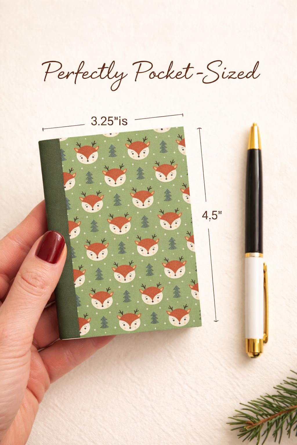 Handmade Mini Woodland Deer Notebook – Pocket Journal