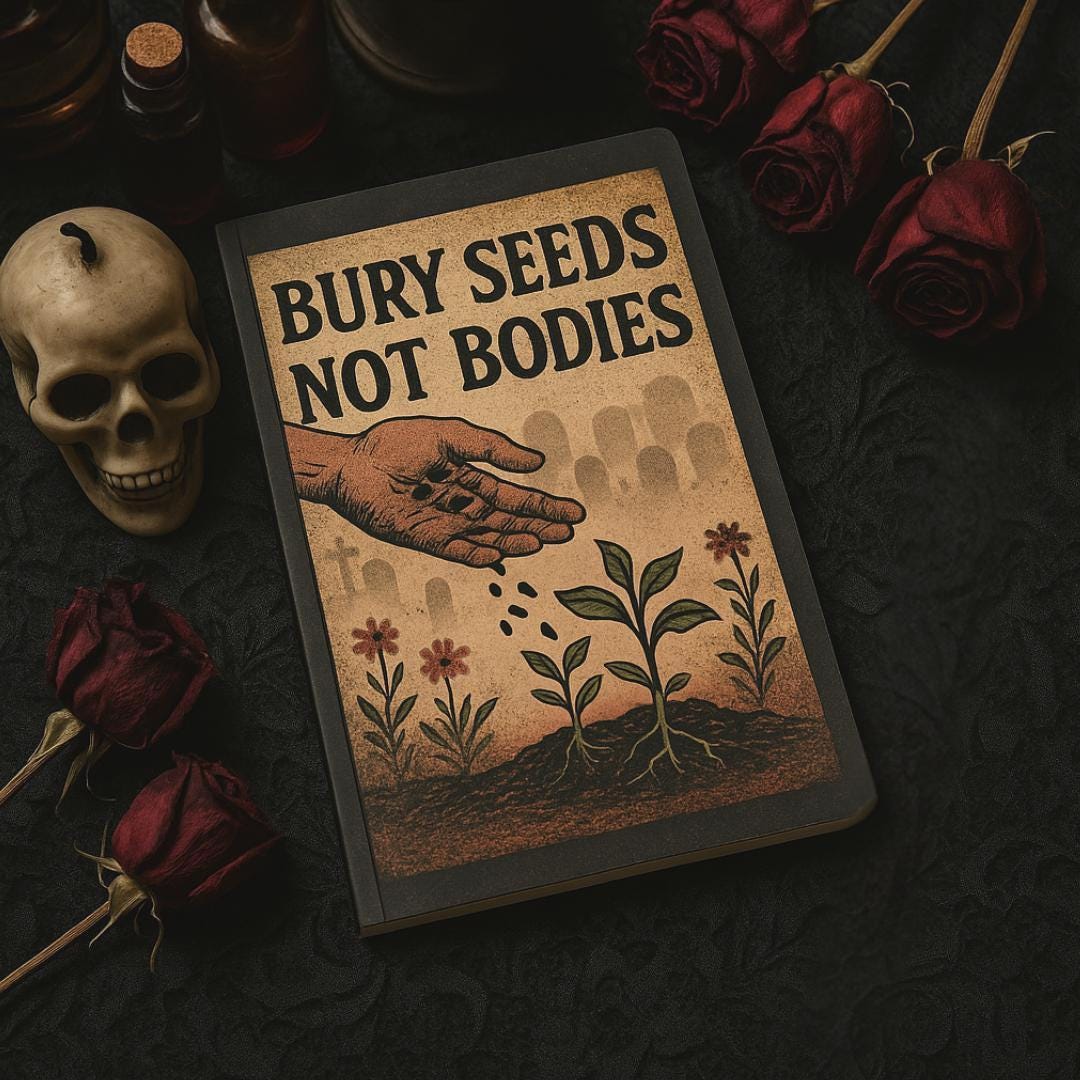 Bury Seeds Not Bodies Notebook: Dark Humor Sarcastic Journal (6x9")