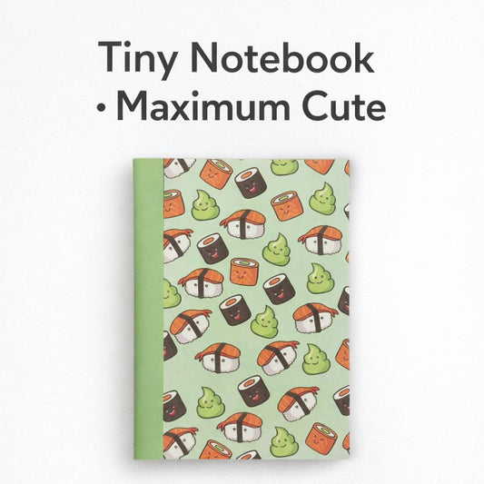 Kawaii Sushi Mini Notebook | Handmade Pocket Journal