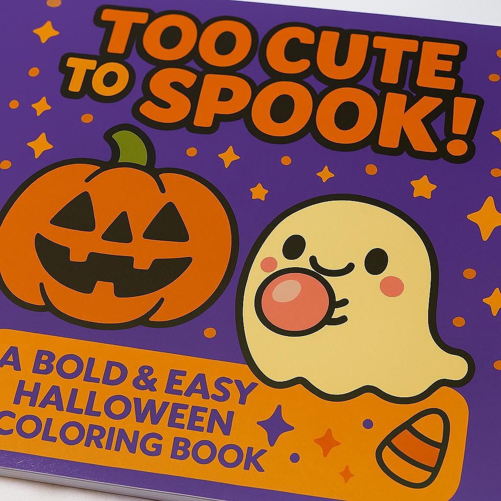 Kawaii Halloween Coloring Book: Bold & Easy Spooky Fun