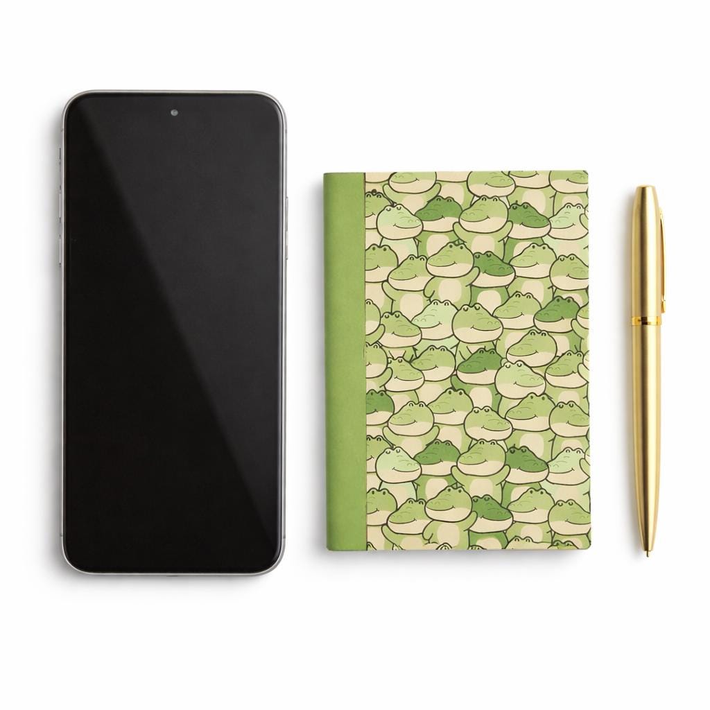Alligator Mini Notebook Altered Composition Pocket Journal 3.25x4.5 Handmade