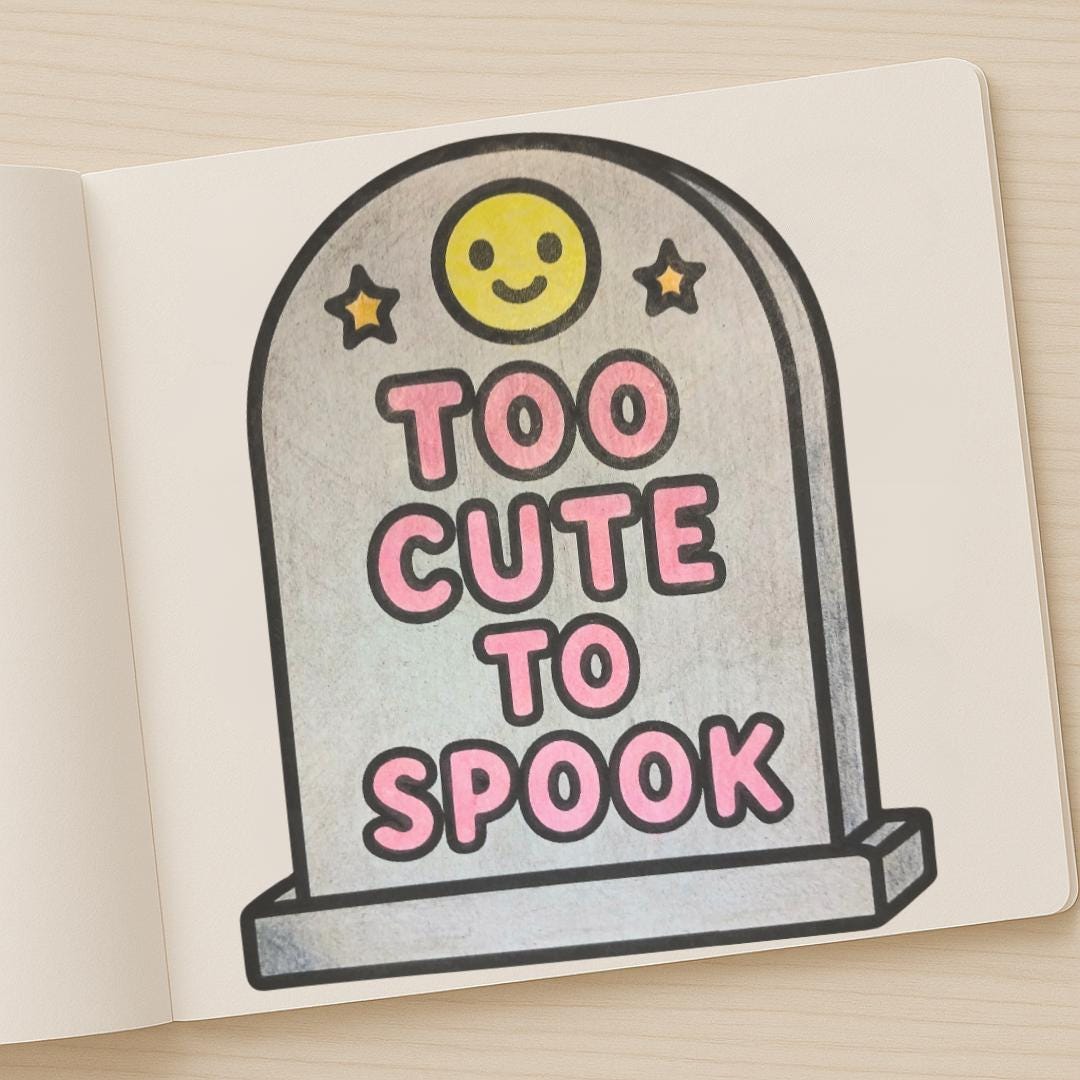 Kawaii Halloween Coloring Book: Bold & Easy Spooky Fun