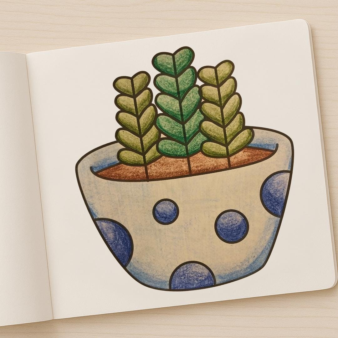 Succulent & Cactus Coloring Book: Cute 8.5x8.5 Houseplant Designs