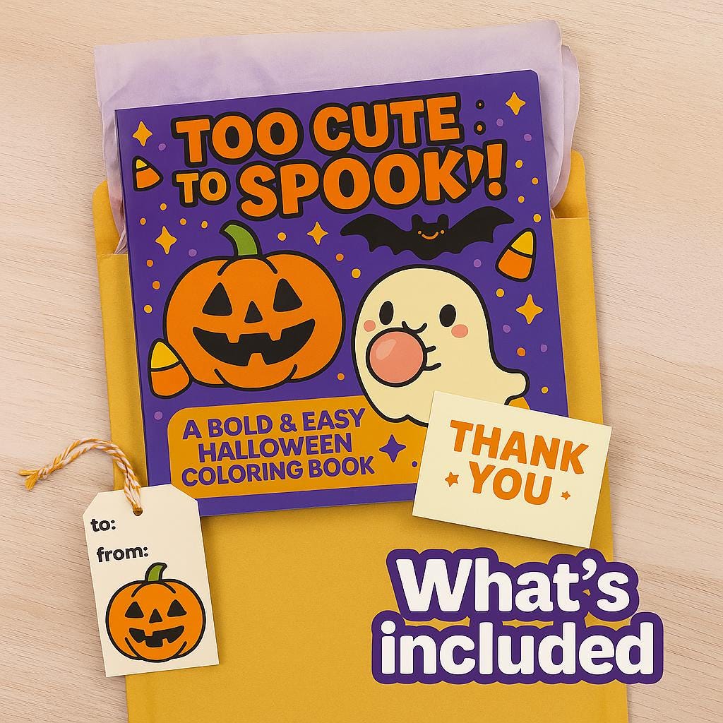 Kawaii Halloween Coloring Book: Bold & Easy Spooky Fun