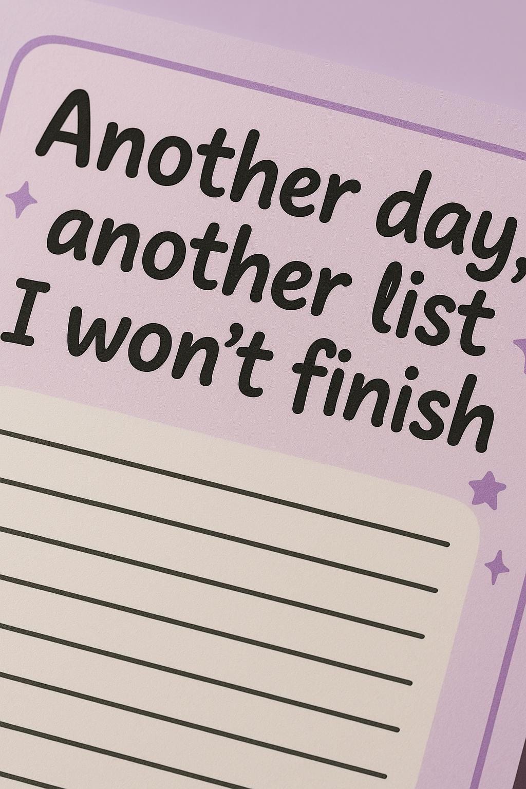 Another Day, Another List I Won’t Finish” 4x6 To-Do Pad (50 Pages)