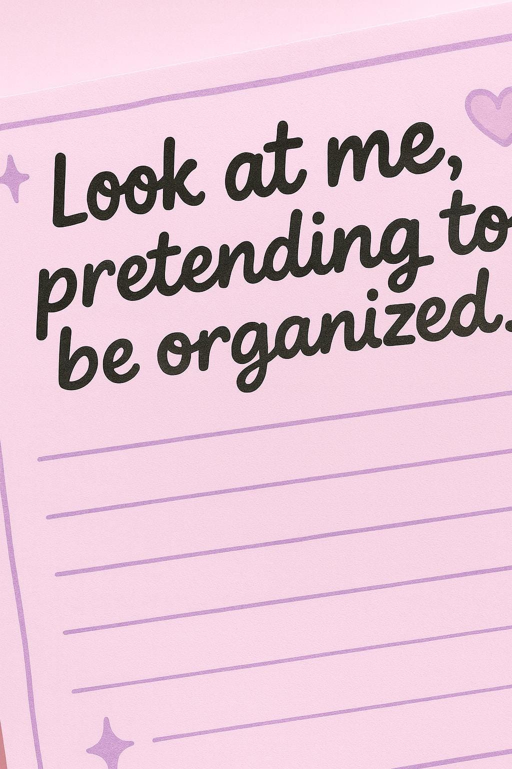 Sarcastic Notepad: “Look at Me Pretending to Be Organized” (50 Pages)