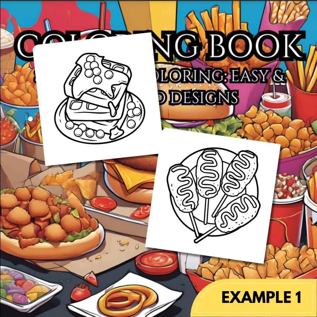 Color Me Snackin’ Coloring Book: Bold & Easy Fast Food and Snack Designs (8.5x8.5")