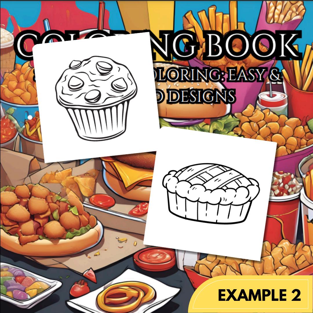 Color Me Snackin’ Coloring Book: Bold & Easy Fast Food and Snack Designs (8.5x8.5")
