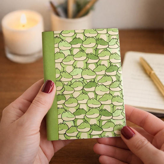 Alligator Mini Notebook Altered Composition Pocket Journal 3.25x4.5 Handmade