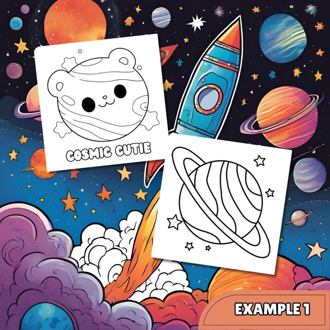 Galaxy Coloring Book: Bold Space Designs for Kids & Adults