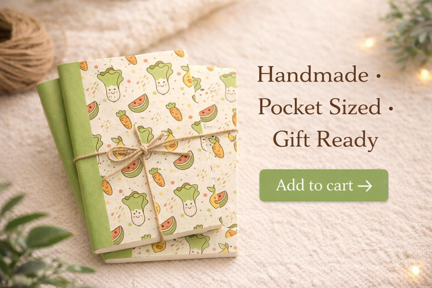 Mini Food Journal: Handmade Pocket Notebook, Stationery