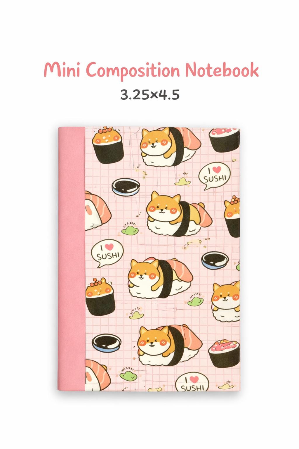 Sushi Dog Mini Notebook – Handmade Kawaii Pocket Journal
