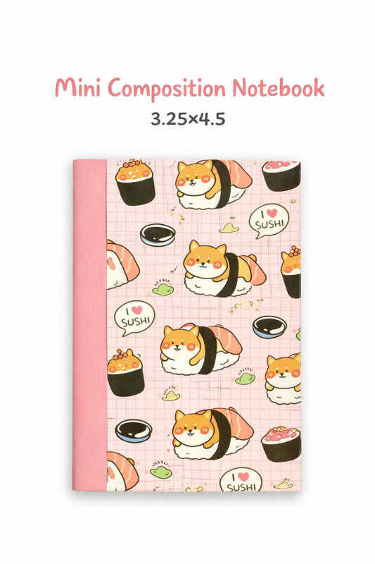 Sushi Dog Mini Notebook – Handmade Kawaii Pocket Journal