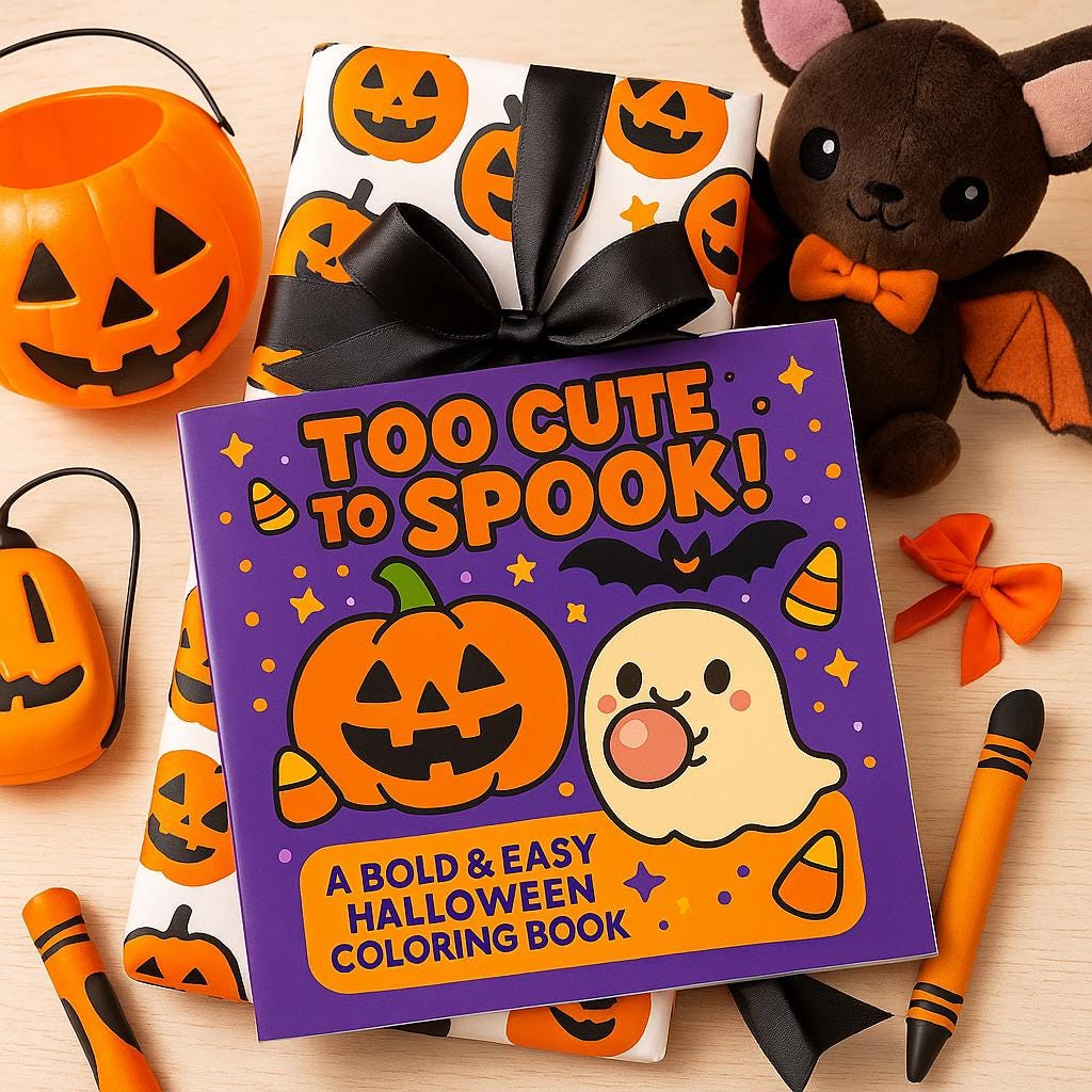 Kawaii Halloween Coloring Book: Bold & Easy Spooky Fun