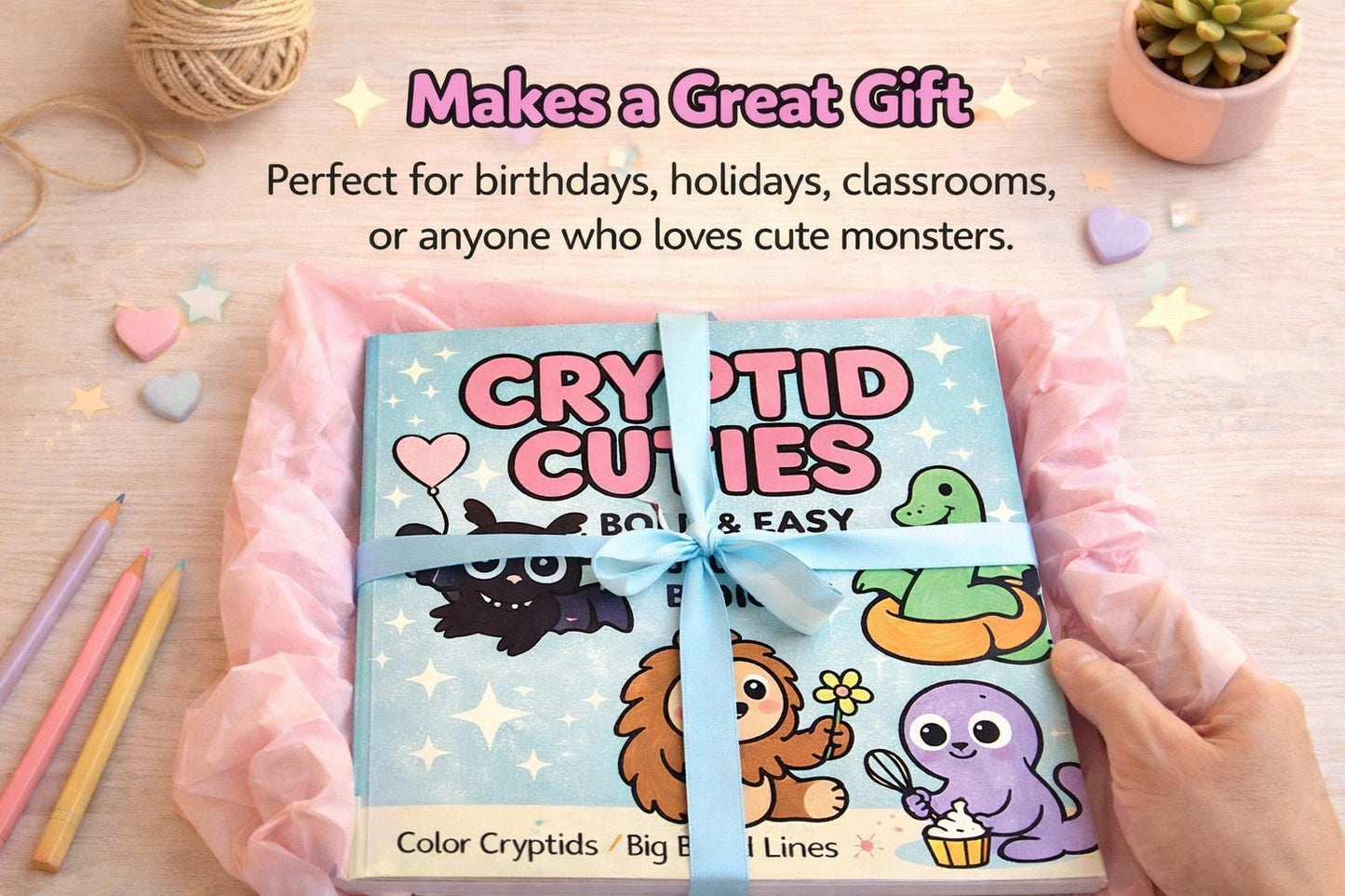 Cryptid Cuties Coloring Book: Bold & Easy Cryptid Designs for Kids and Adults