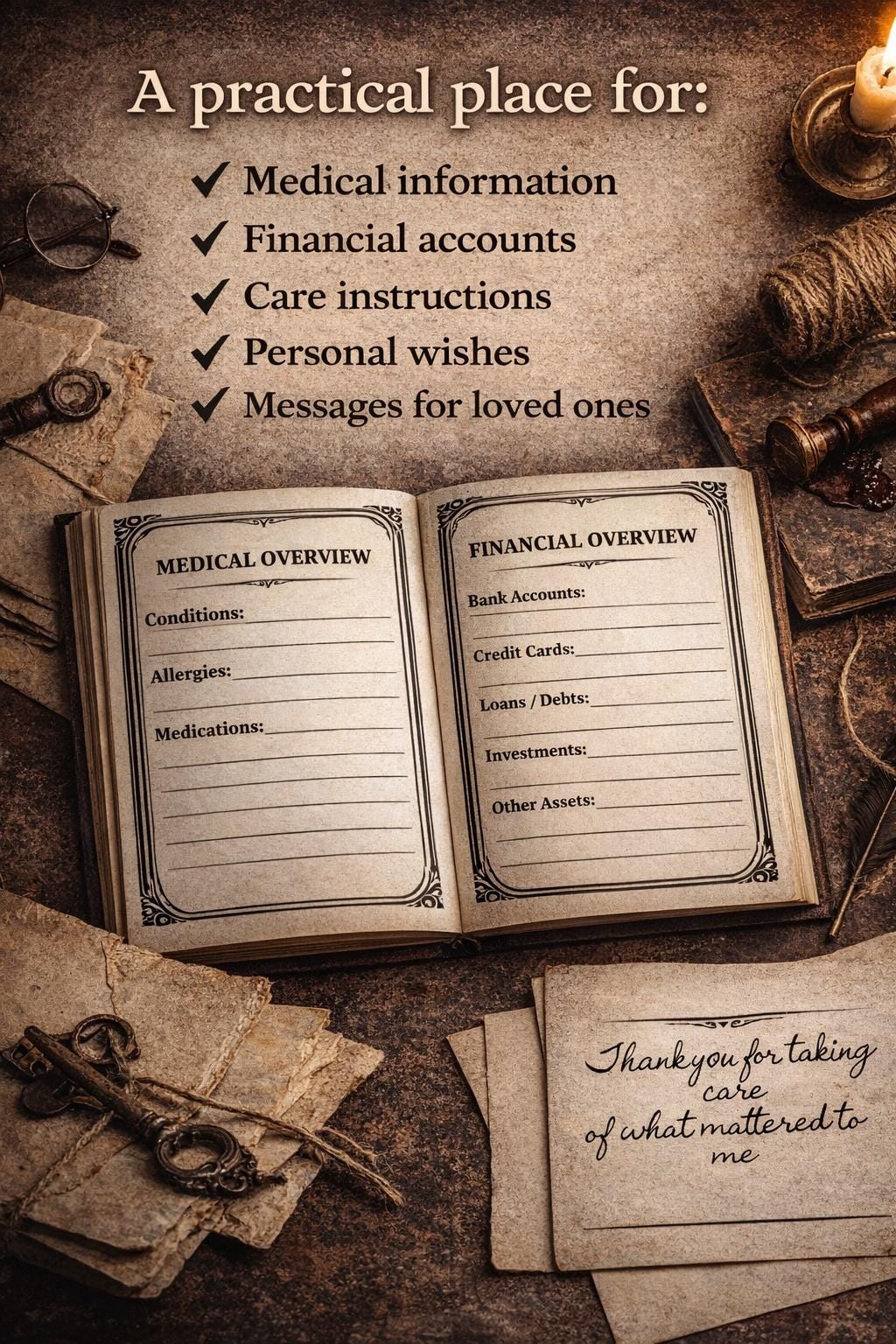 Emergency Legacy Planner | End of Life Organizer, Password Keeper