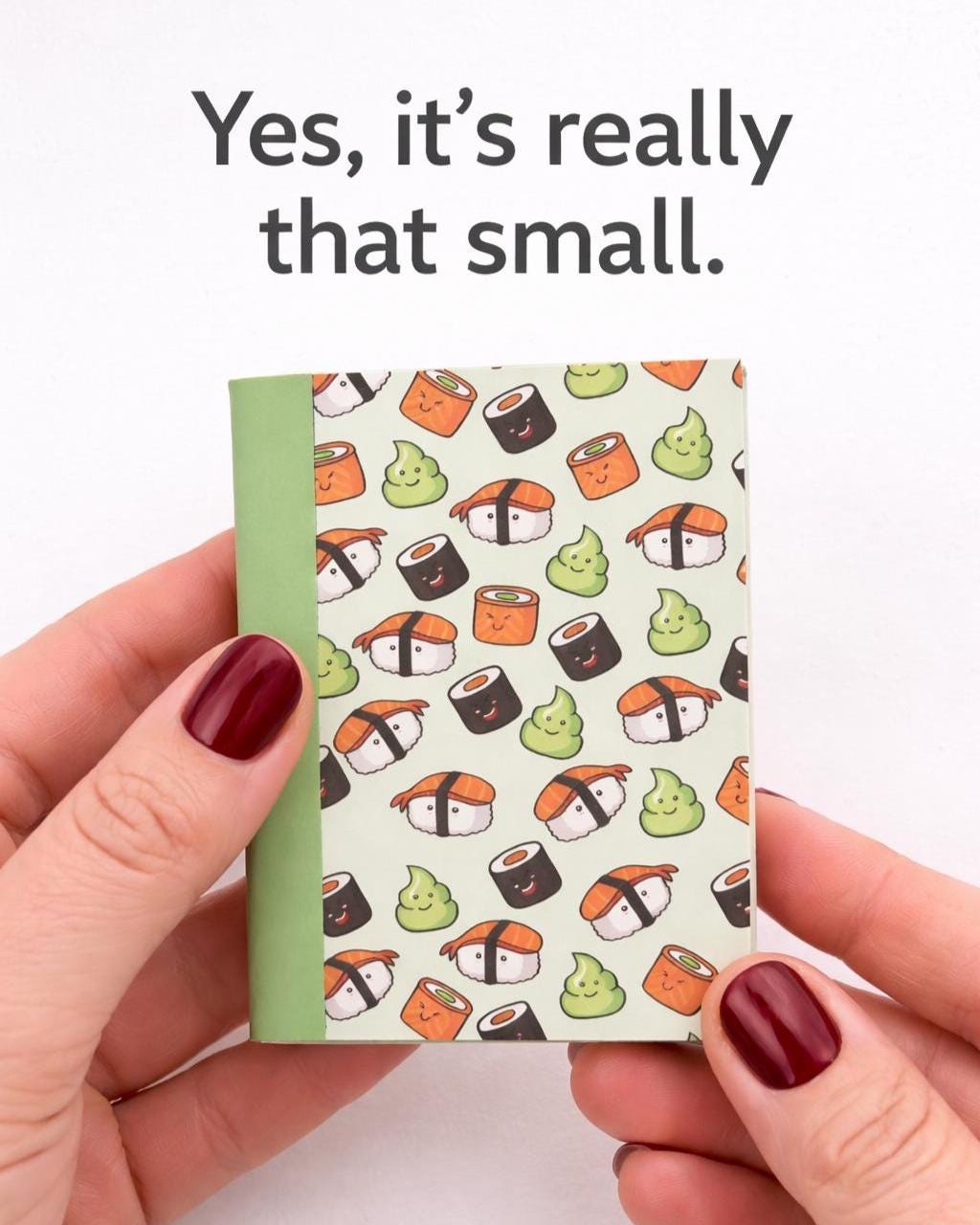 Kawaii Sushi Mini Notebook | Handmade Pocket Journal