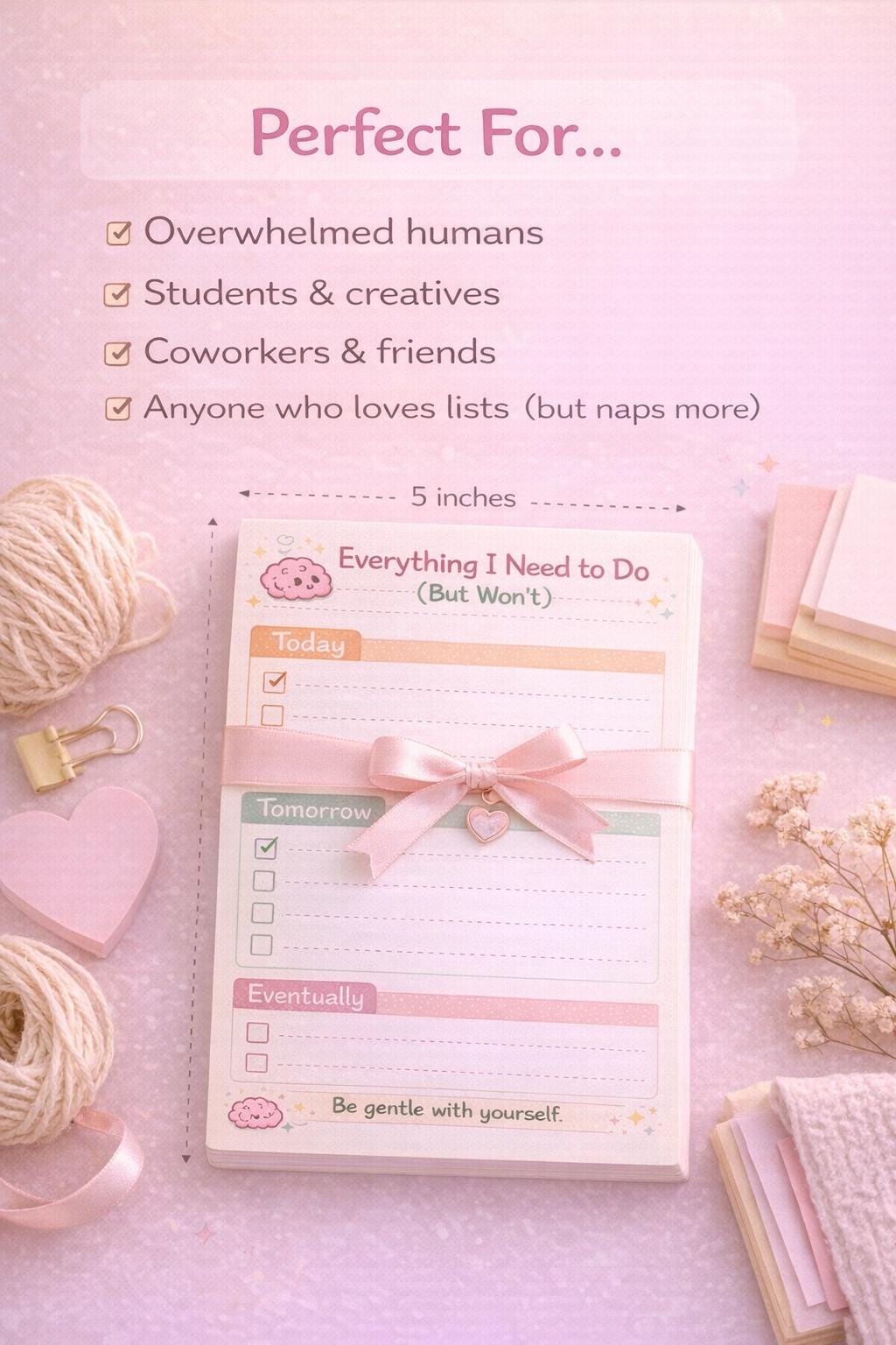 Everything I Need to Do (But Won’t) Notepad | Funny To-Do List Pad
