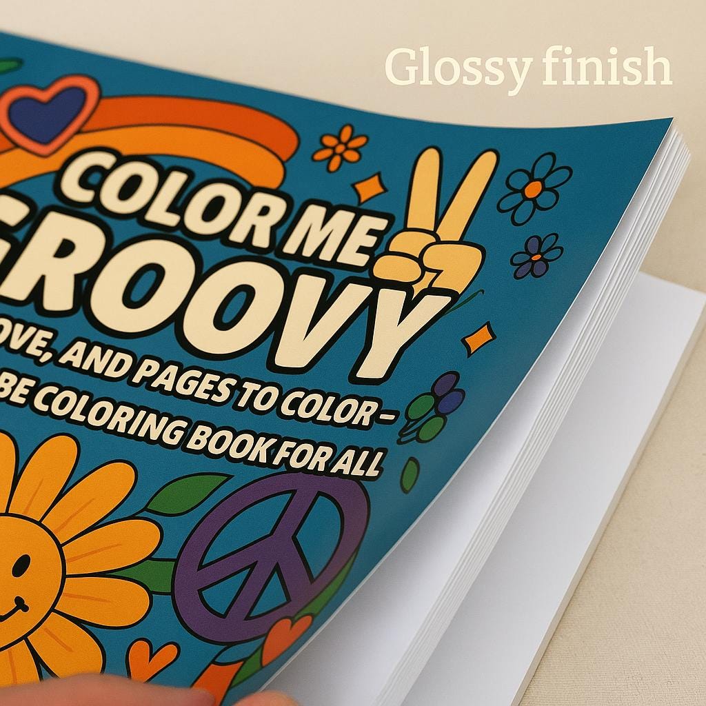 Color Me Groovy Retro Coloring Book: Bold & Easy 70s Hippie Designs for All Ages