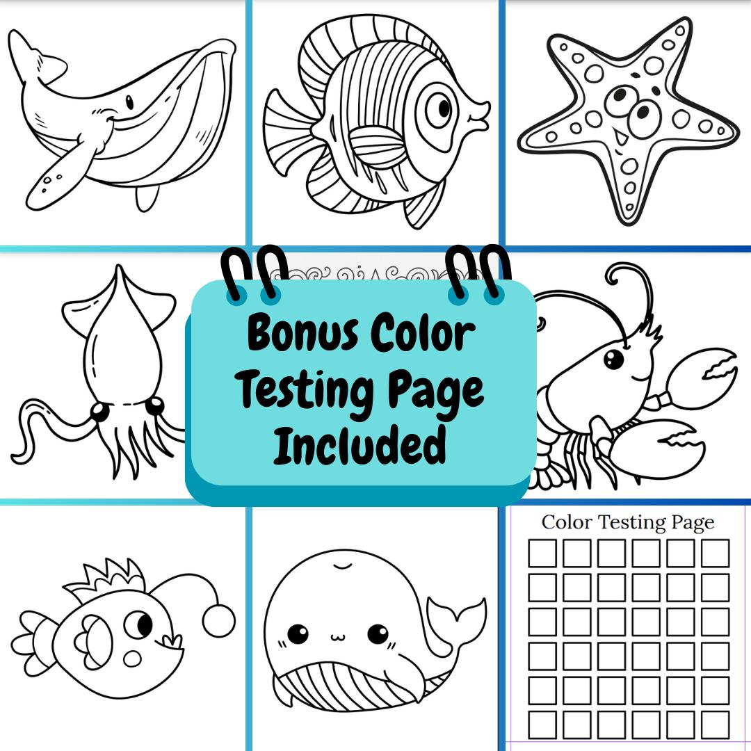Sea Animal Coloring Book: Bold, Easy Ocean Designs