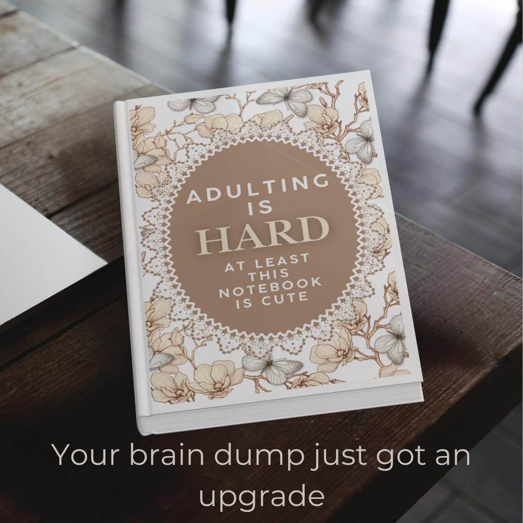 Adulting Is Hard Notebook: Funny Floral Sarcastic Journal for Women
